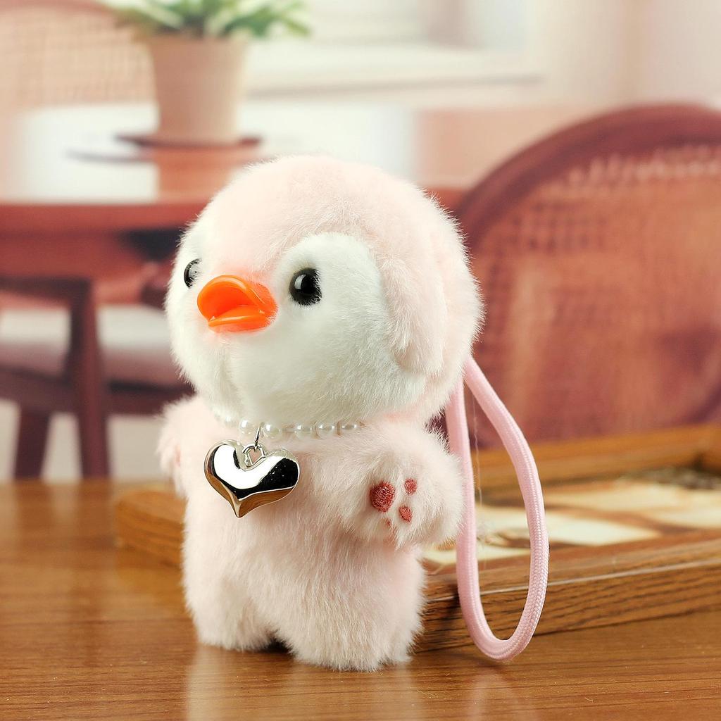 Kawaii Duck Pendant Plush Charm Scarf Keychain Doll