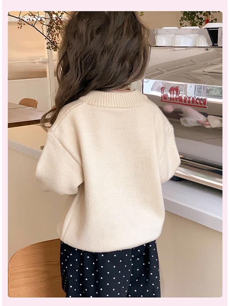 Children's Cartoon Wool Sweater - New Year, Autumn/Winter Base Layer for Girls