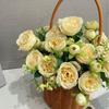 Retro Rose Artificial Flower Arrangement for Living Room & Dining Table Decoration