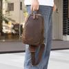 Crazy Horse Leather Men's Casual Chest Bag High Grade Retro Single Shoulder Backpack Large Capacity