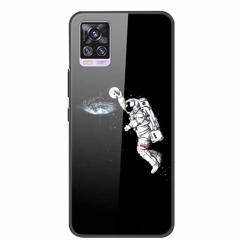 Glass Back Cover For Vivo V20 Pro 5G Case Coque Hard Tempered Glass Case For Vivo V20 Pro 2020 Phone Case Cover Soft Bumper Para
