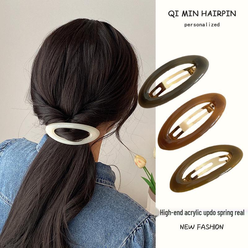 Korean-Style Acrylic Hair Clip for Women – Perfect for Back-of-Head Half Updo, Spring Clip Hair Accessory