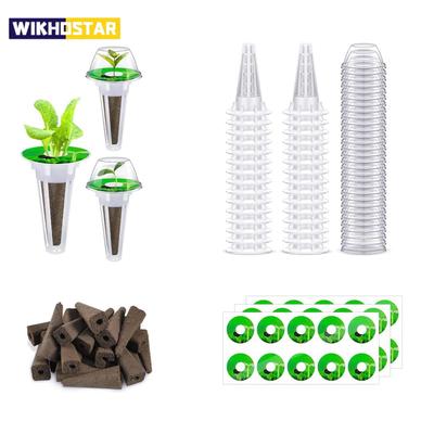 120 piezas Kit de Vainas Accesorios para Jardín Hidropónico Incluyendo Cestas de Cultivo Tapas Aislantes Transparentes Esponjas para Cultivo de Plantas Etiquetas Para Se
