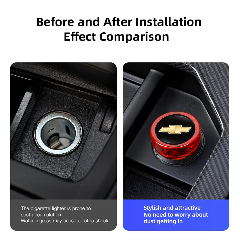 Car Cigarette Lighter Dust Proof Protect Cover Lighter Button For Chevrolet Cruze Sonic Silverado Trax Camaro Captiva Equinox SS