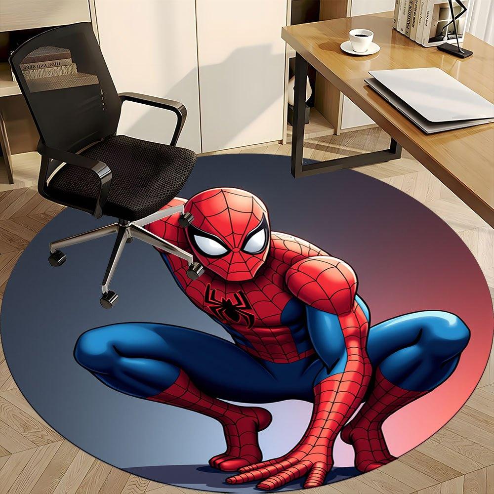 

1pc Spider-Man Inspired Round Rug - Office Carpet, Non-Slip, Cartoon Design for Home Decor, Living Room and Bedroom Flooring Gift -0412193 80cm by 80cm