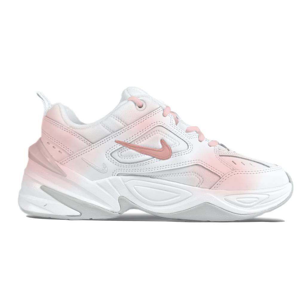 Nike M2K Tekno Peach Juice Bubble Abrasion Resistant Breathable Low Top Chunky Sneakers Women's White AO3108-100(team352-)