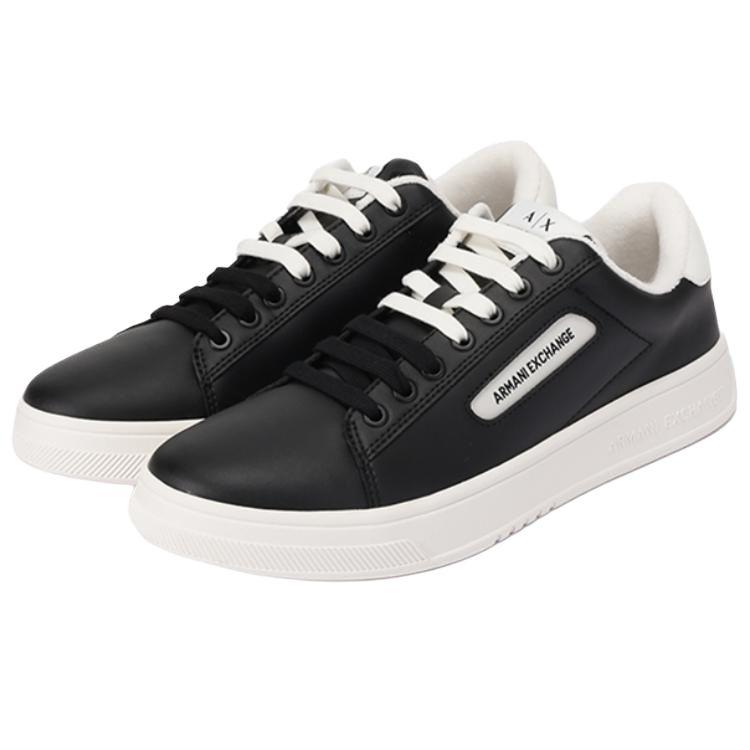 Armani Exchange Thick Sole Lace-Up Low-Top Sneakers Men Sneakers Black White XUX203XV805N814