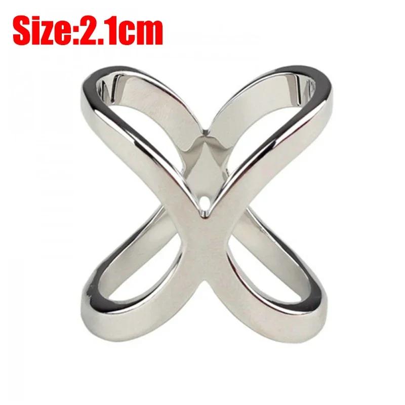 Fashion Cross Scarf Clip X Shape Metal Brooches for Women Hollow Bow Scarves Buckle Holder Shawls Jewelry Clothing Accessories