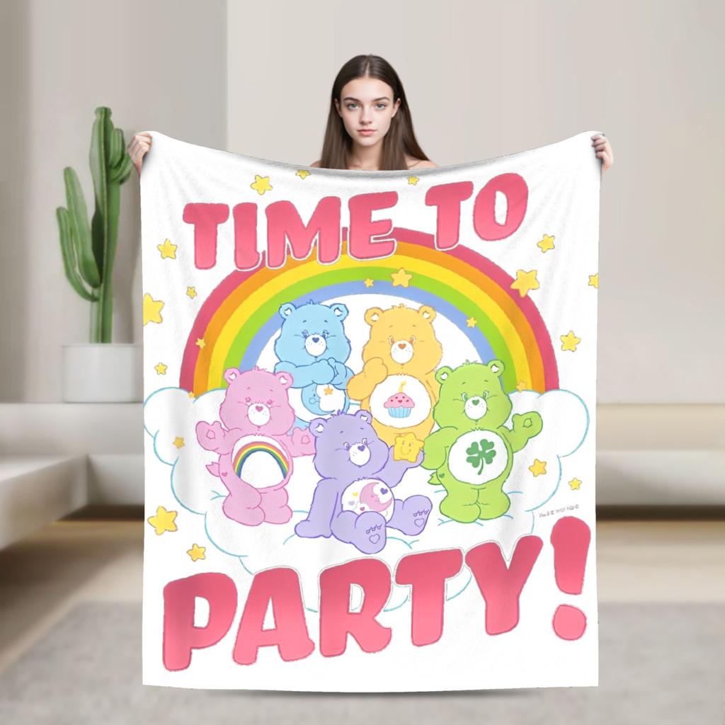 Pile Collage Of Care Bears And Cousins Blanket Flannel  Soft Throw Blankets for Outdoor Travel Bedspread