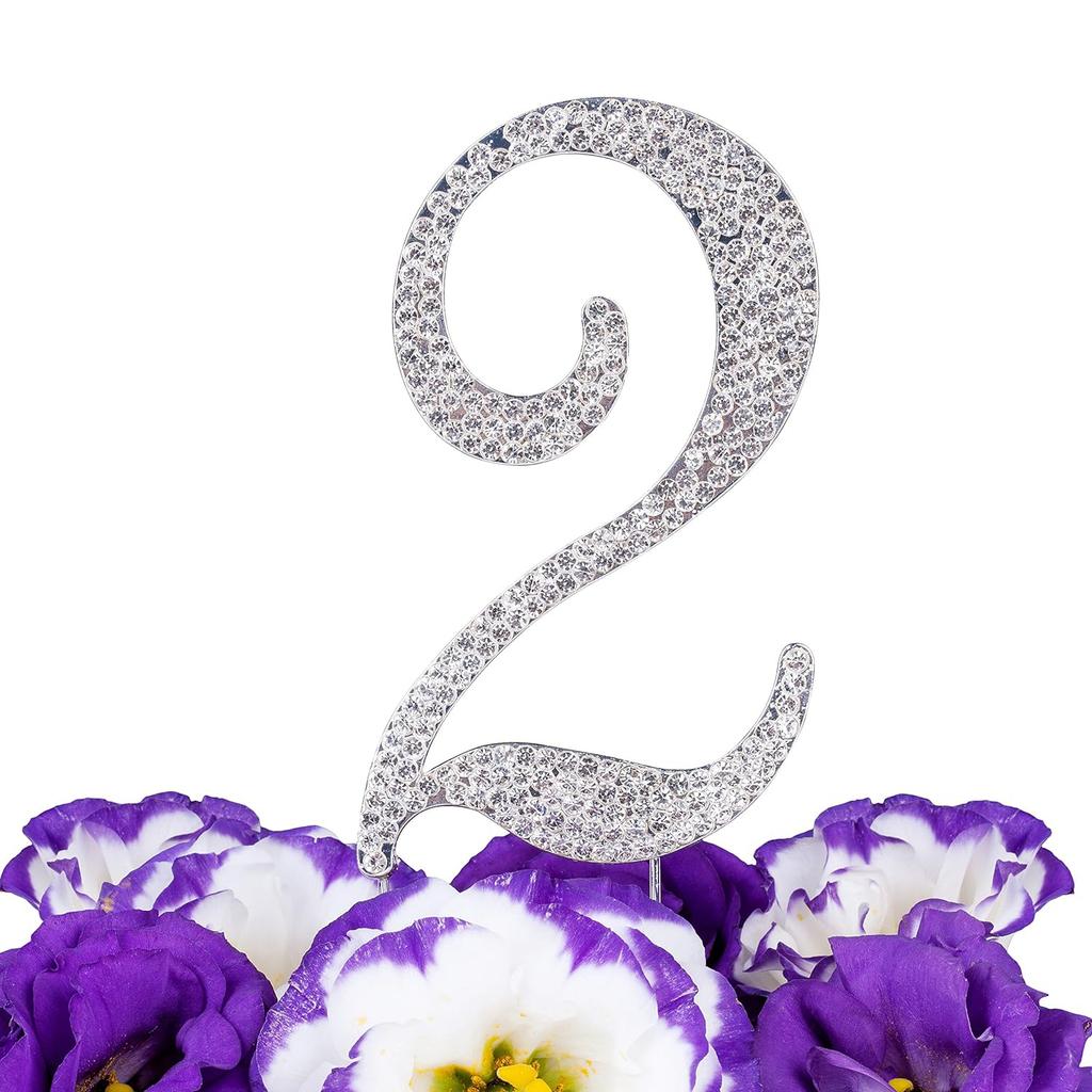 Number 3 Rhinestones Silver 3" Crystal Cake Topper Birthday Cake Topper Boy or Girl Birthday Anniversary Party Decoration Supply