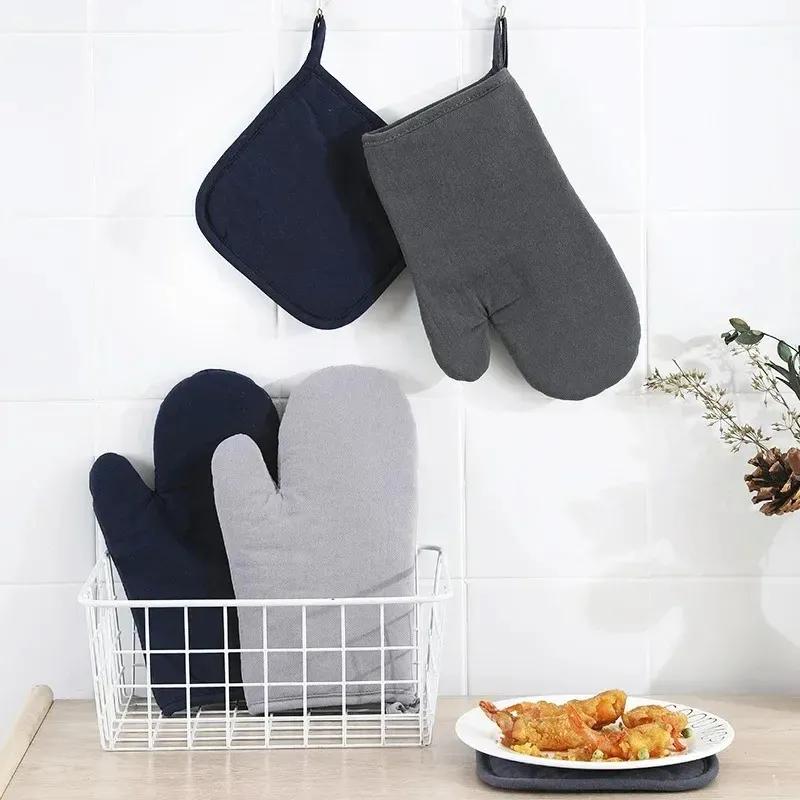 New Kitchen Gloves Insulation Leopard Pattern Pad Cooking Microwave Gloves Baking BBQ Oven Potholders Oven Mitts Potholder Pad for Kitchen
