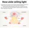 Japanese Pastoral Ceiling Lights Rose Wrought Iron Flower Lamp Porch Aisle Mount Ceiling Lamps Kitchen Home Lighting 110-265V