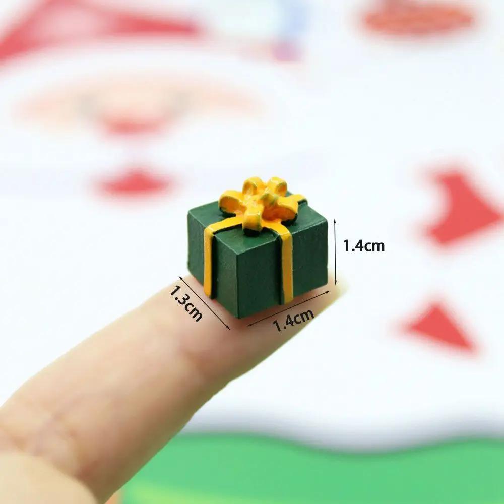 10PCS Ornaments Simulation Decoration Accessories Miniature Christmas Gift Box Resin Jewelry 1/12 Scale
