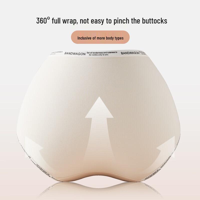 Mao Ren Women's Breathable Mid-Waist Briefs - 3 Pack with Silk Crotch