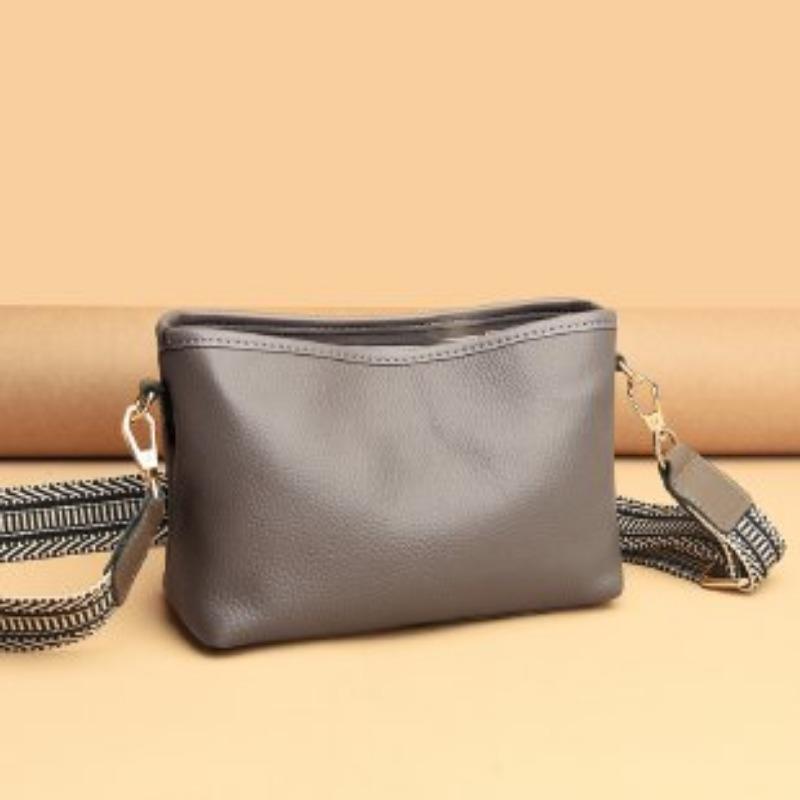 Fashion Solid Color Cow Women Shoulder Crossbody Bag Luxury Ladies Phone Bag And Purses Handbag Women's Bag