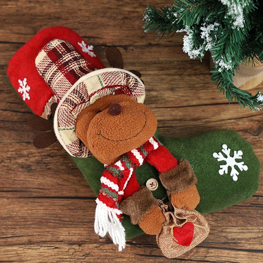Doll Christmas Socks Santa Claus Christmas Decoration Gift Holder Candy Socks  Kids