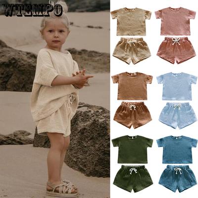 Summer Boys' and Girls' Shorts Set Loose Top Shorts Two Piece Set
