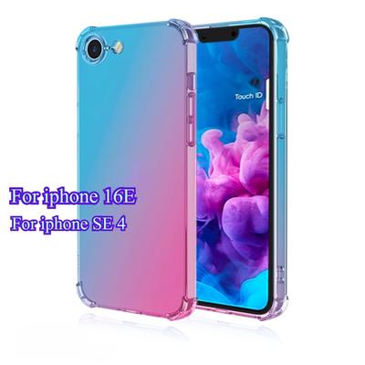 Gradient Phone Case for Iphone 16E 16 E Shockproof Silicone Translucent Soft Airbags Protection Bumper for Iphone SE 4 5G SE4