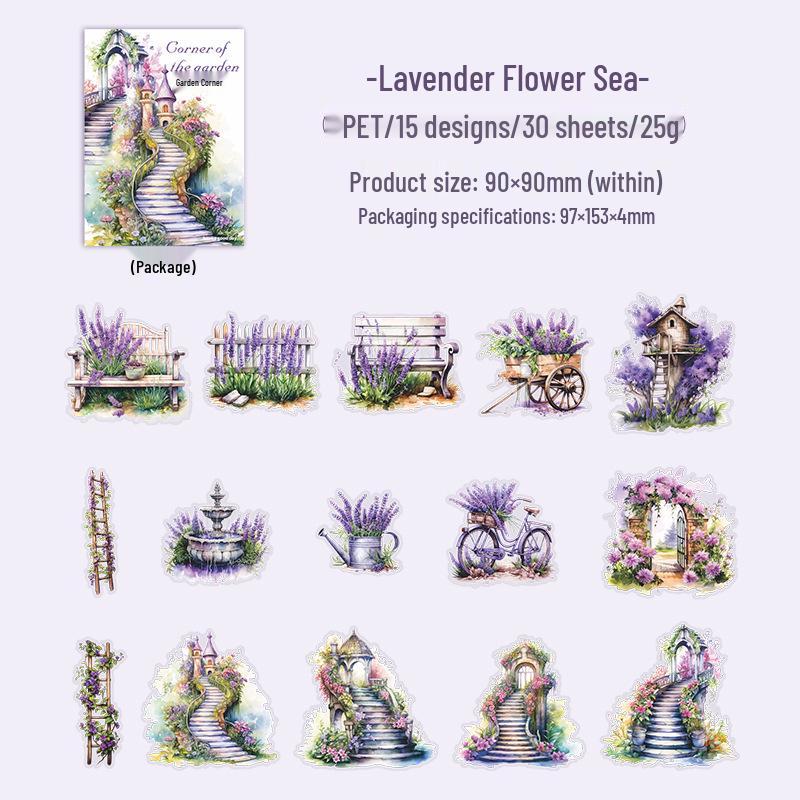 Garden Series: A Beautiful Day PET Sticker Pack - 30 Sheets, 6 Designs
