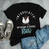 Introverted But Willing To Discuss Rats Funny T Shirt Cute Rat Lover For Pet Mouse Casual Tops Vintage Graphic Slightly
