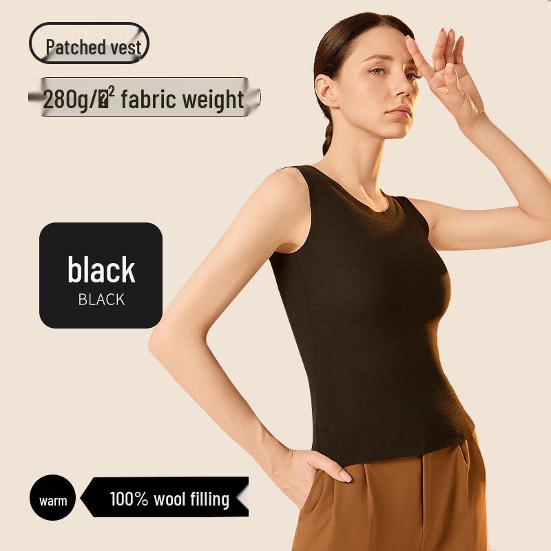 

Женский бесшовный антибактериальный зимний жилет из 100% чистой шерсти с нагрудными вкладышами. M (150-160 cm, 80-100 jin)