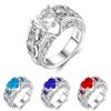 Elegant Women Ladies Rhinestone Princess Heart Shape Jewelry Wedding Ring