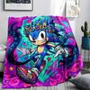 Hedgehog Sonic Print Flannel Blanket, Ultra Soft High Quality All Seasons Warm Throw, Home Decor Cozy Blanket, Perfect Christmas Gift