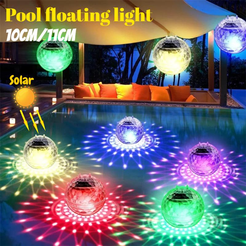 Solar Powered RGB Floating Pool Ball Lights, IP68 Waterproof Round Magic Ball Lamp, Outdoor Pond Garden Decor Night Light for Holiday, Party & Wedding