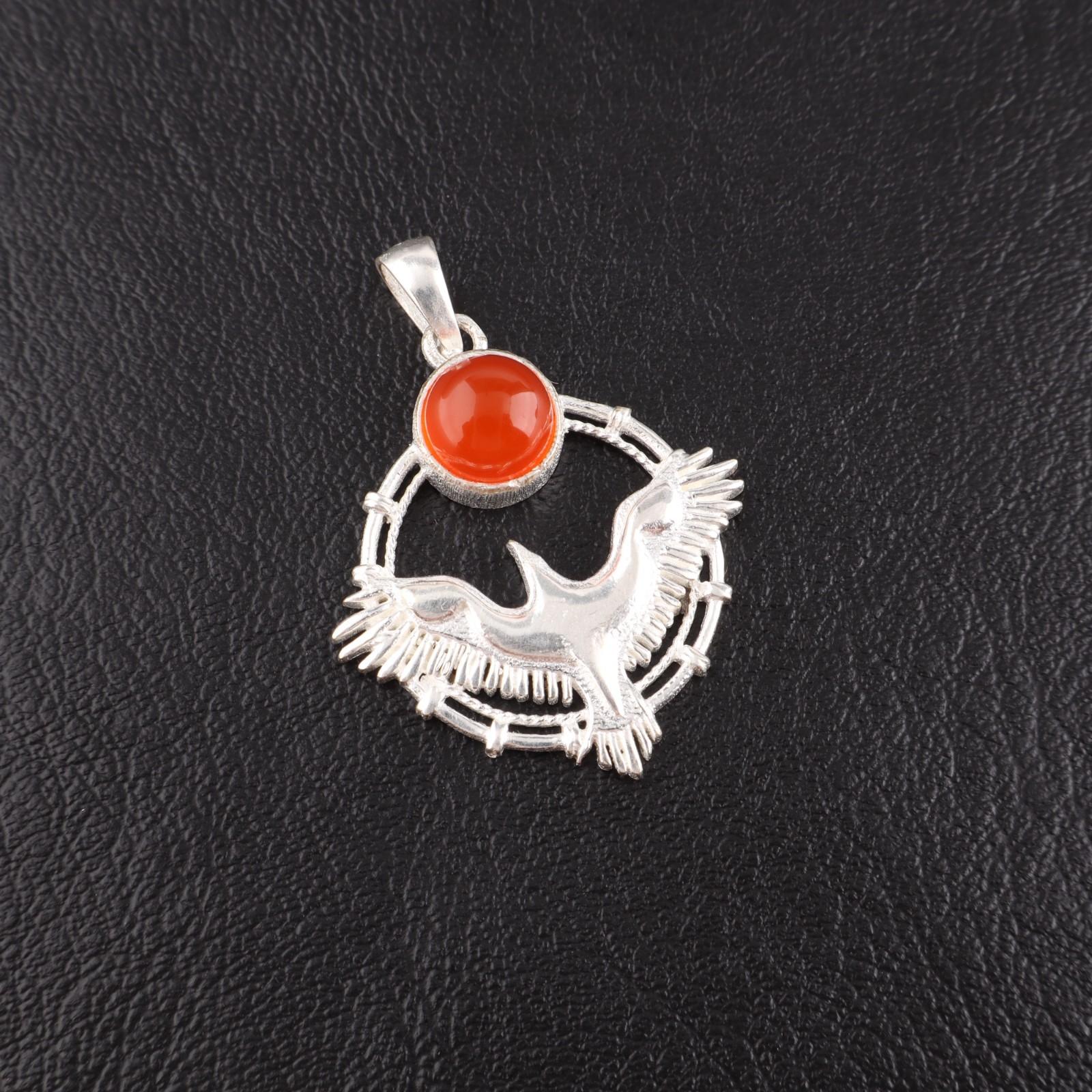 

Natural Carnelian Gemstone 925 Sterling Silver Jewelry Pendant1.43 Gift For Mom CP-38-34