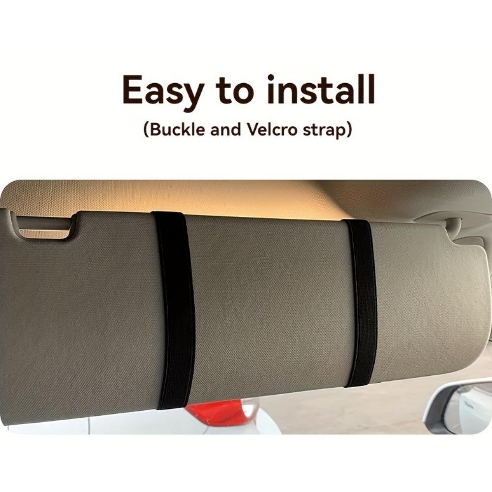 LED Car Vanity Mirror with Touch Sensor - Tri-Color Lighting, Rechargeable Sun Visor Makeup Mirror for Vehicle Interior