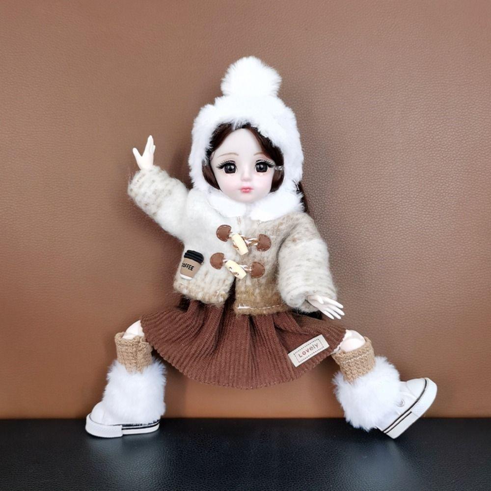 Pretty Dress 30cm Doll Clothes Dress Up 1/6 BJD Clothes Fashion Doll Winter Suit  Doll Accessories