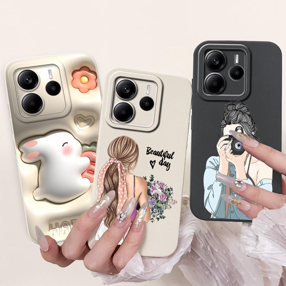 For Xiaomi Redmi Note 14 Pro Plus / Redmi Note 14 14s Note14 Pro Phone Case Silicone Soft Back Cover Dragon Cat Flower Butterfly