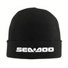 See Doo Watercraft Pontoon Jetski Boats Knitted Hat for Women Unisex Skullies Beanies Autumn Winter Hat Acrylic Crochet Melon Cap
