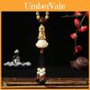 Feng Shui Car Decor With White Lotus And Buddhist Figures Made Of Yellow Boxwood For Home Use