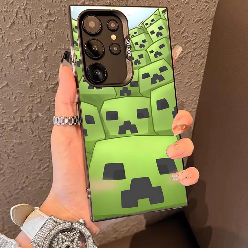 Green Pixel Monster Creeper Phone Case For SAMSUNG Galaxy S26 S25 S24 S23 S22 S21 S20 FE Plus Ultra Cover Galaxy S23plus