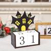Halloween Wooden Countdown Calendar Halloween Advent Calendar Handmade Pumpkin Ghost Castle Tabletop Decoration