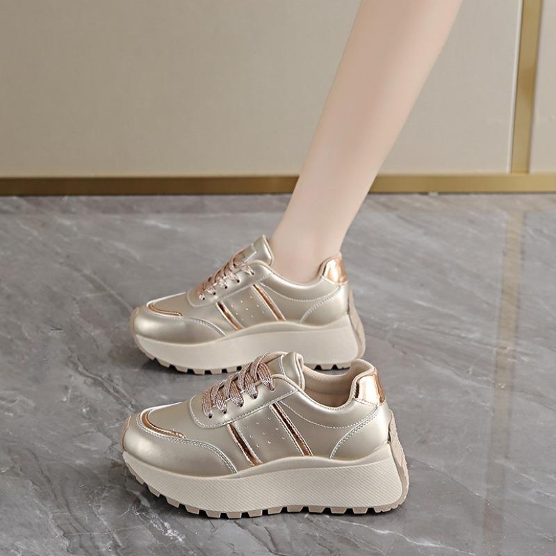 Fashion Silvery Woman's Vulcanized Shoes Spring Autumn Luxury Brand Women Casual Shoes Sneakers Walking Footwear Tennis Zapatos De Mujer