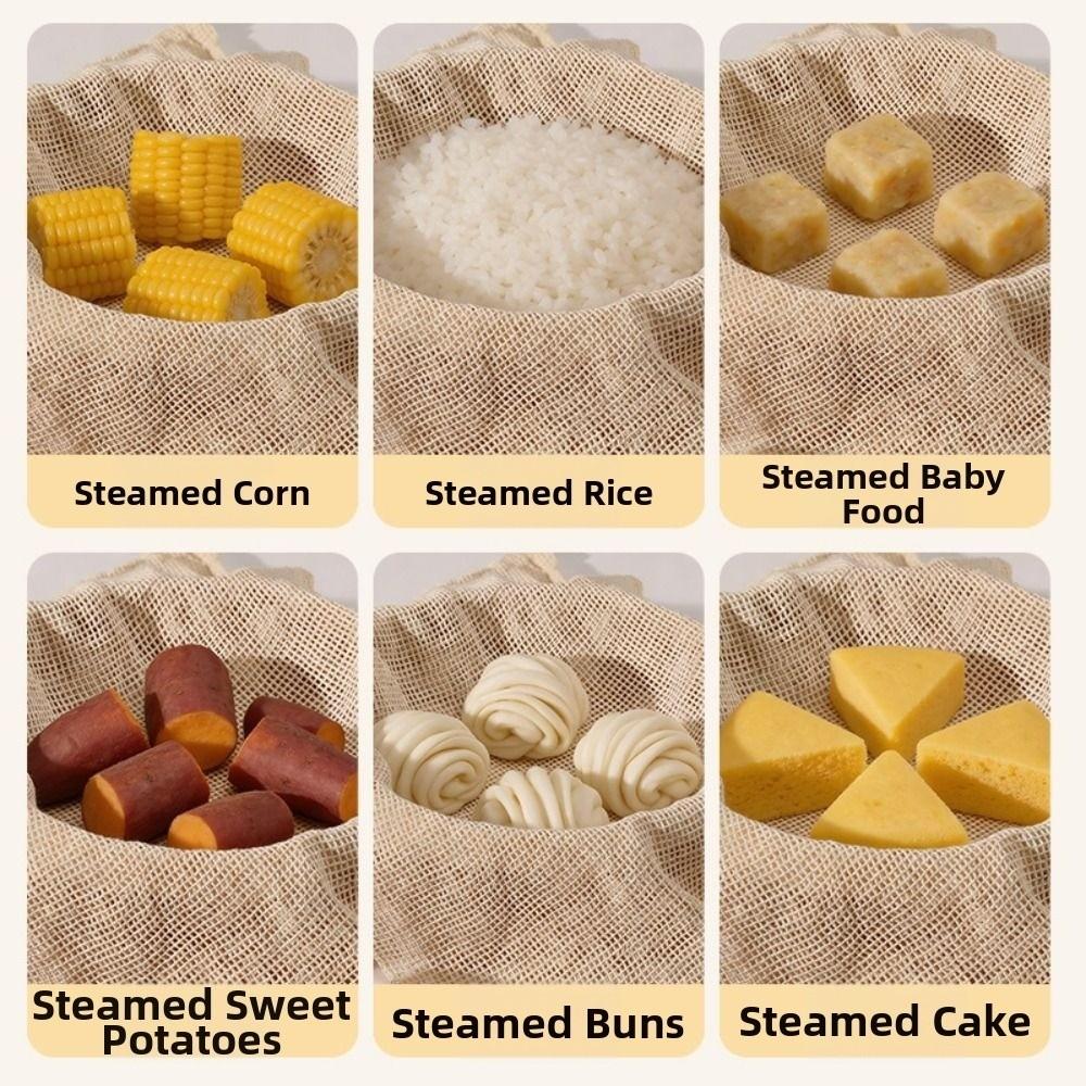 Thickened Steam Basket Liner Reusable Cotton Mesh Cloth Durable Steamer Cloth Buns Steaming