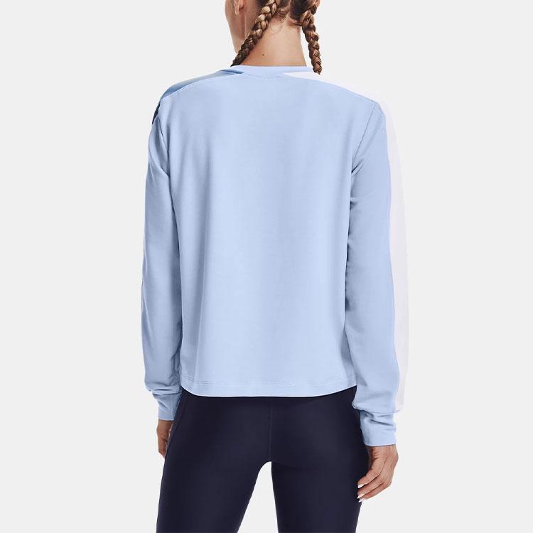 Under Armour UA Rival Terry Colorblock Crewneck Sweatshirt Women Tops Pastel-Blue 1370943-438