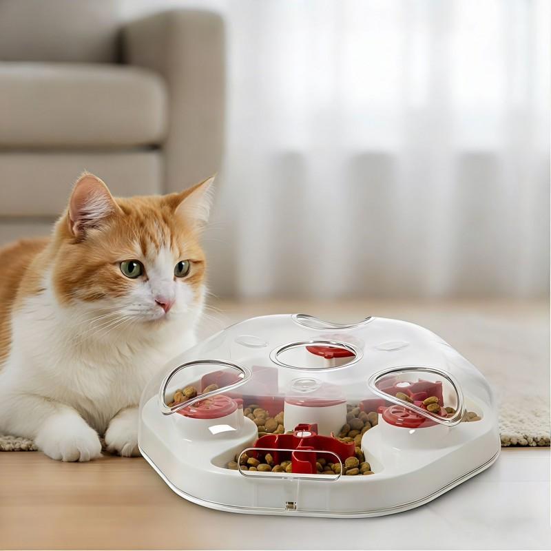 Cat Puzzle Feeder Toy - Slow Feed Interactive Maze Dry Food Treats ABS Material Indoor Use