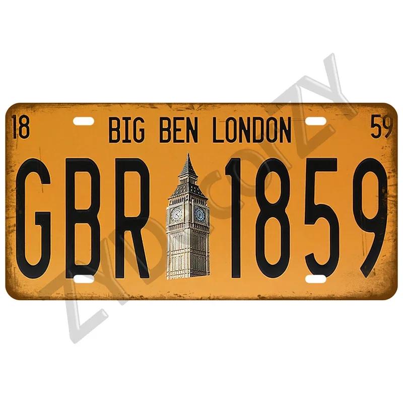 Man Cave Decoration Decor Capital City Plates Plate Vintage Sign For Restaurant Bar Pub Cafe Metal Sign Plaque Landmark