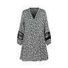 Women Floral Print Mini Dress Casual Loose Waist V-Neck Hollow Out Full Sleeve Above Knee Single Breasted Spring Summer S-XL