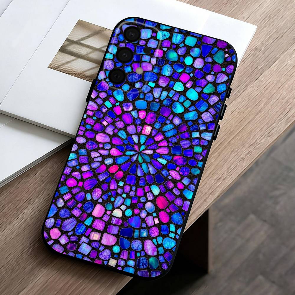 C-Colorful-L G-Glass-S Phone Case For Samsung Galaxy A73,A72,A71,A70,A53,A52,A51,Others Soft Black Cover