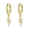 New 925 Sterling Silver Starburst Butterfly Studs Earrings Simple Plated Gold Earrings For Women Fashion Silver Jewelry