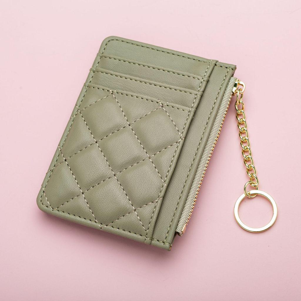 Diamond Lattice Women's Leather Wallet: Soft Texture, Multi-Card Slots, ID Holder, Anti-Demagnetization, Light Luxury Coin Purse.