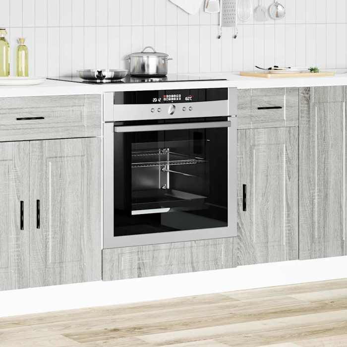 VidaXL Armoire à four Porto sonoma gris bois d'ingénierie 854003