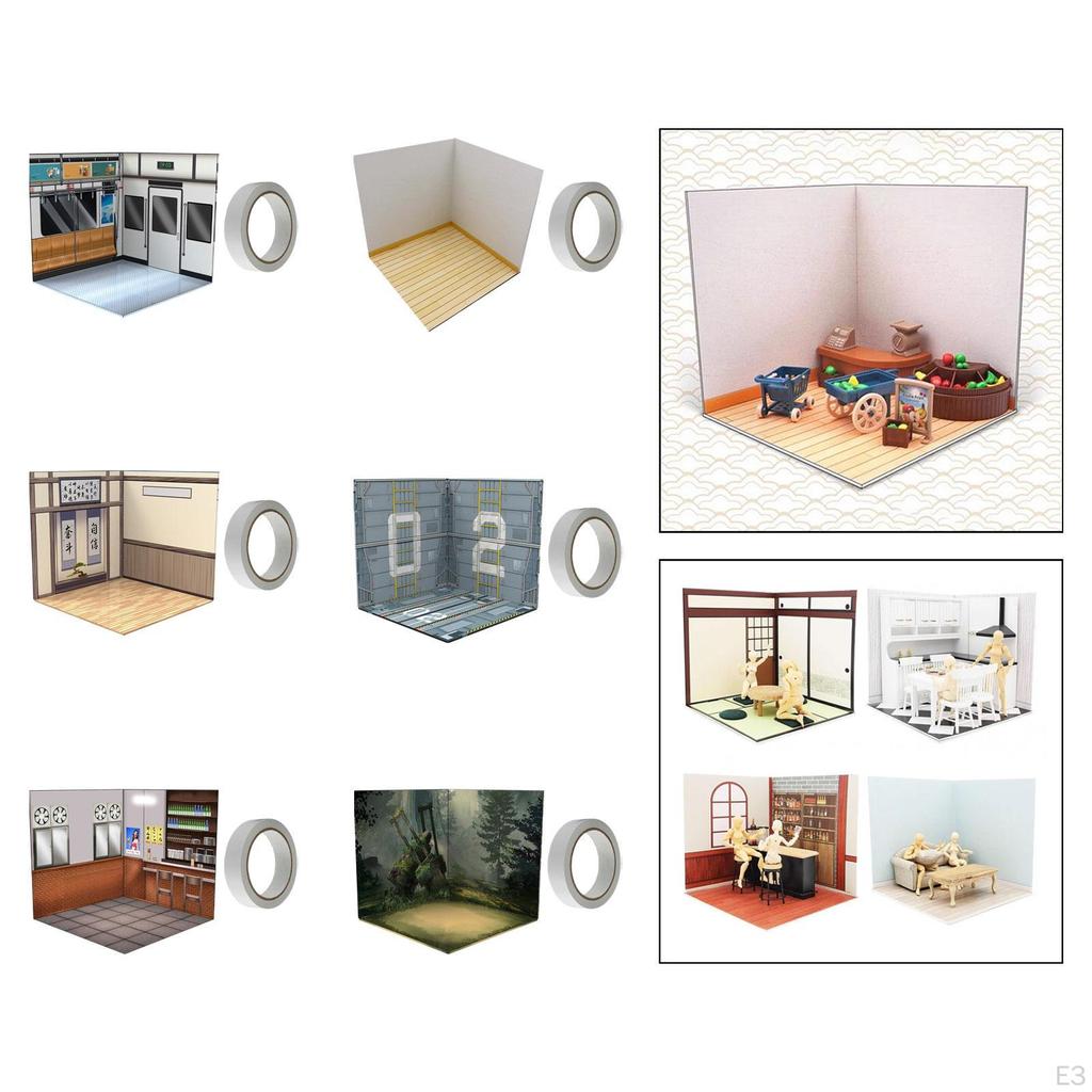1/12 Display Backdrop Organizer Decoration Japanese Stylish Scene Showcase for Action Figures