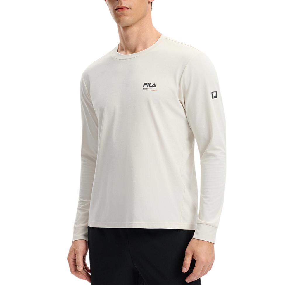 FILA Fitness Crew Neck Solid Long Sleeve T-Shirt Men tops A11M541214FLK