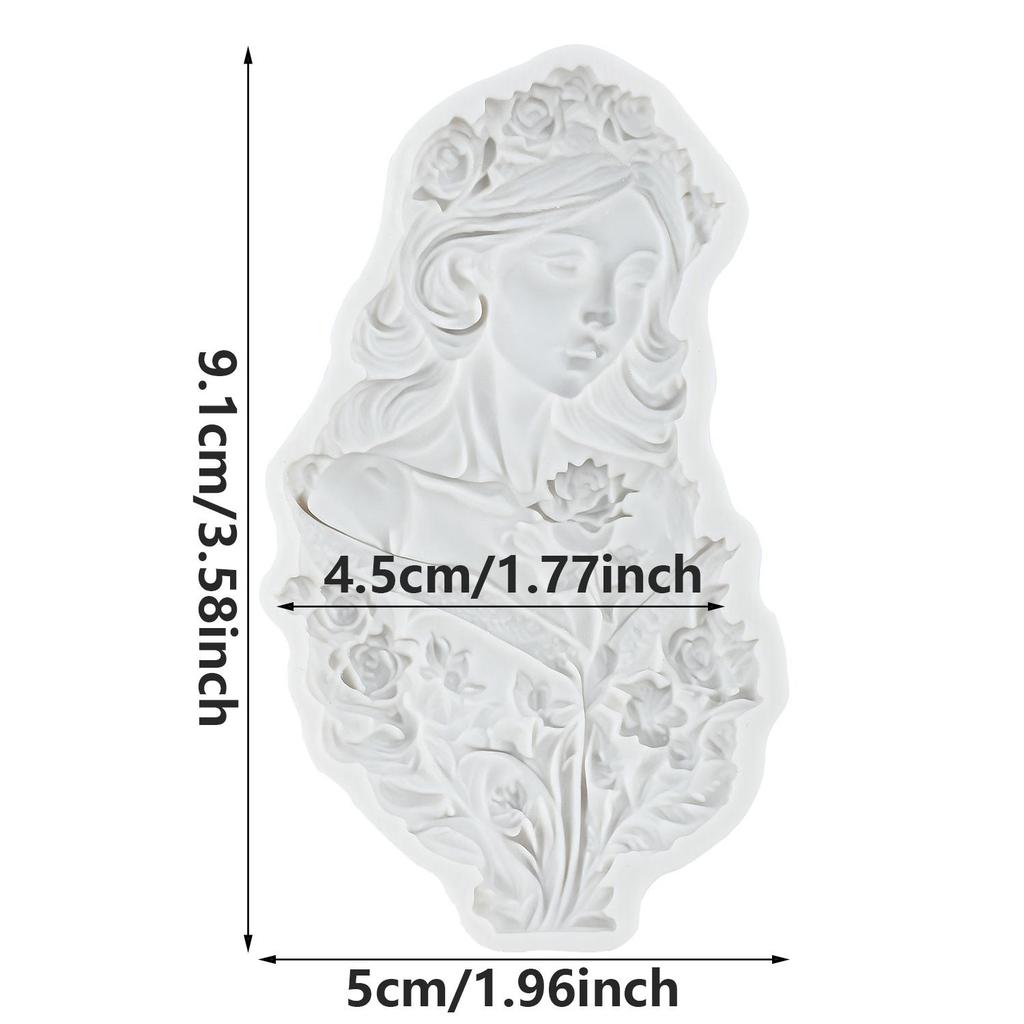 Goddess Silicone Molds Flower Lady Fondant Mold Cake Decorating Tools Cupcake Topper Chocolate Candy Craft Gum Paste Polymer Clay