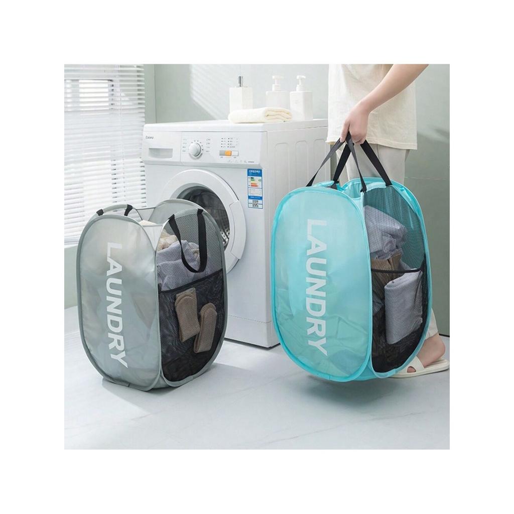 1 Folding Printed Laundry Basket For Dormitories And Bathrooms